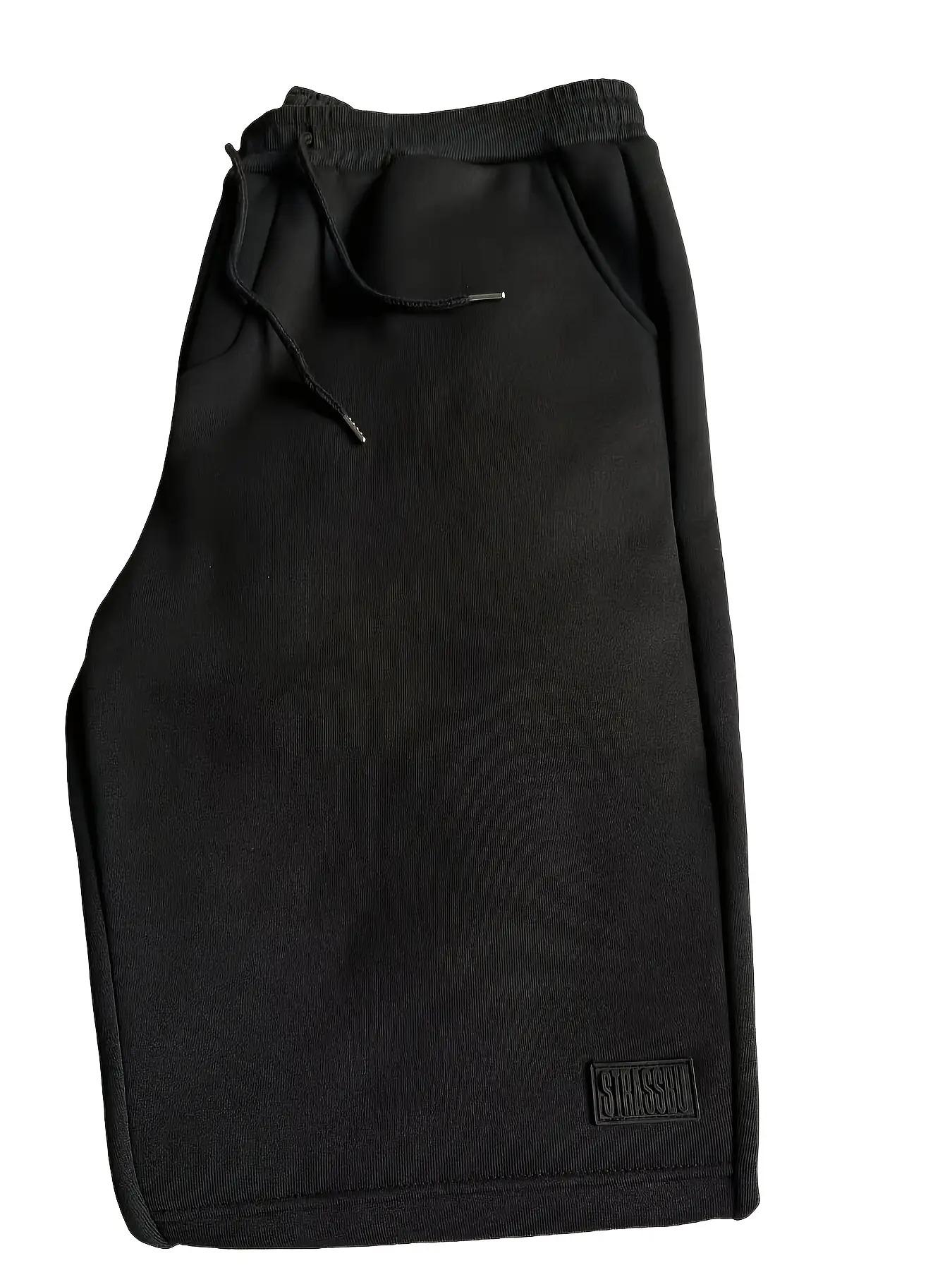 Men's Elastic Waist Sports Pants - Lightweight and Warm with Pockets, Loose Casual Autumn and Winter Outdoor Running Long Pants, Machine Washable Solid Color Comfortable Sports Pants