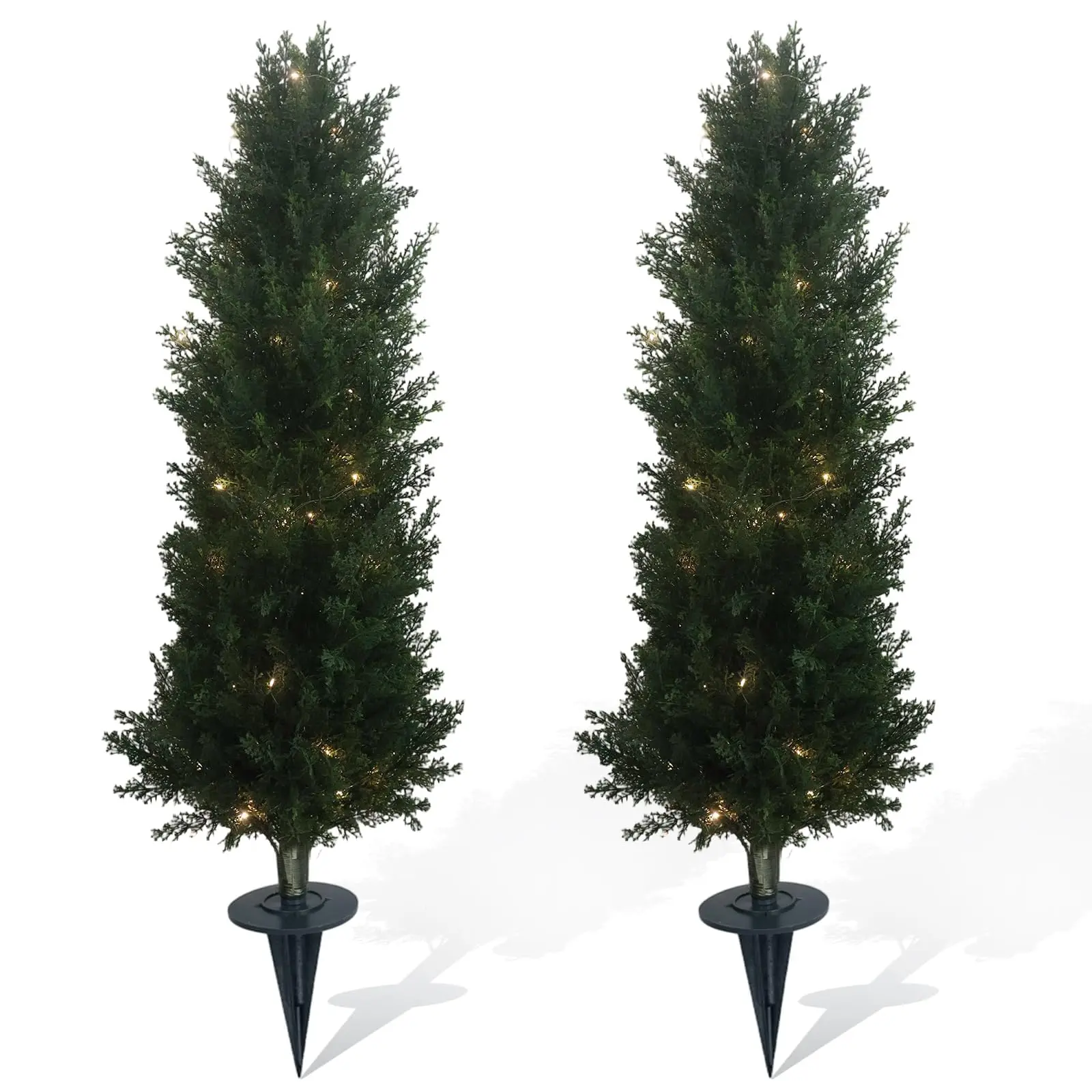 2PC UV Resistant Artificial Pine Trees – 90cm Realistic Fake Plants for Home, Living Room – Durable Plastic Greenery Decoration