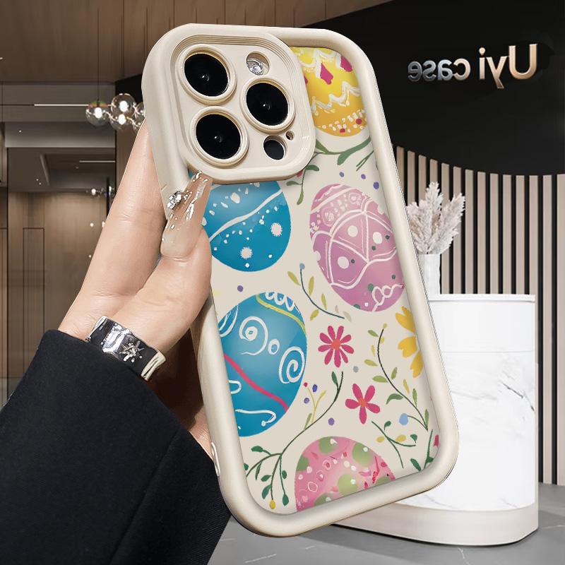 Easter Egg Case for iPhone 17 Air 16 15 14 Pro Max 13 12 11 X XS Plus Rugged Durable Shockproof Anti-Scratch Soft Silicone Case with Full Body Protection