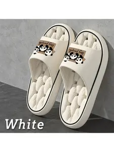 1 pair of unisex black and white panda slippers, made of soft EVA material, with an open-toe design, quick-drying and non-slip, suitable for bathrooms, showers, pools, beaches, indoor and outdoor use, a must-have for spring and summer