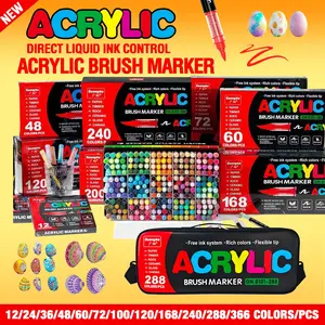 Guangna Acrylic Marker Pen, 12-366 Colors Available, Smooth Ink Flow, Layerable Colors, Strong Coverage, Ideal for Canvas, Wood, Glass, Fabric