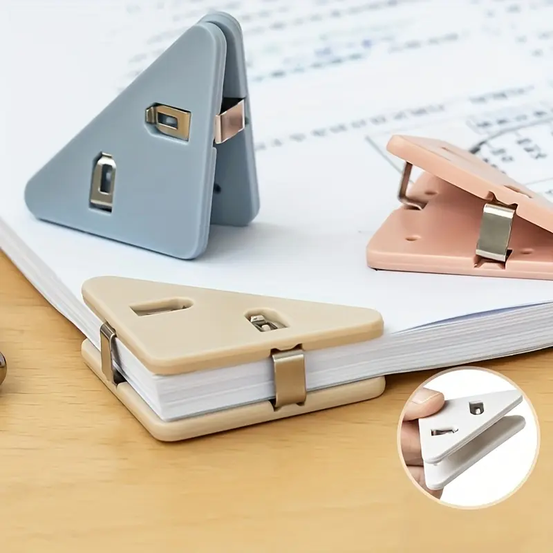 12pcs random color creative multifunctional triangle clip, learning paper, file storage clip, anti-bending triangle clip, suitable for books, note clips, bill clips. Multi-purpose, suitable for office, study and family