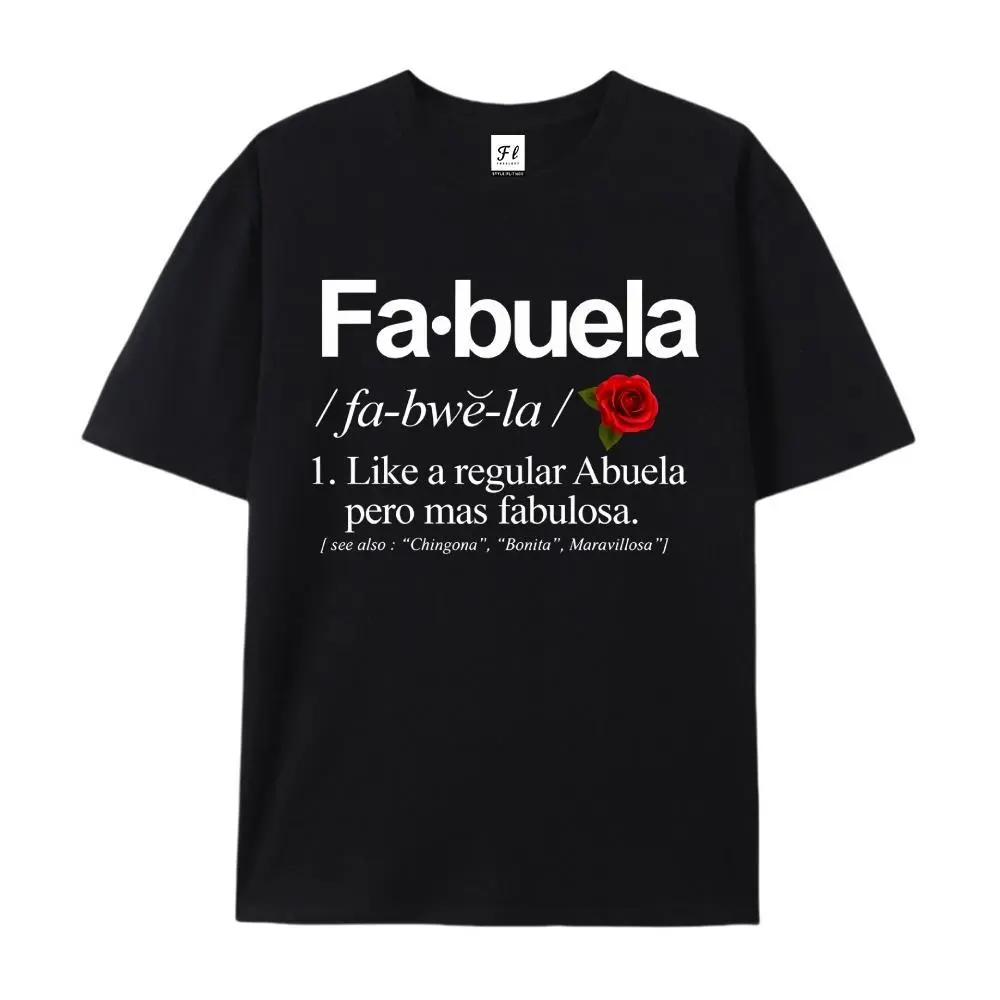 Fabuela Definition Latina Grandma Cotton T-Shirt, Funny Spanish Abuela Graphic Tee, Comfort Casual Outfit, Perfect Gift For Hispanic Grandmas & Family Lovers, Ideal Mother's Day Wear