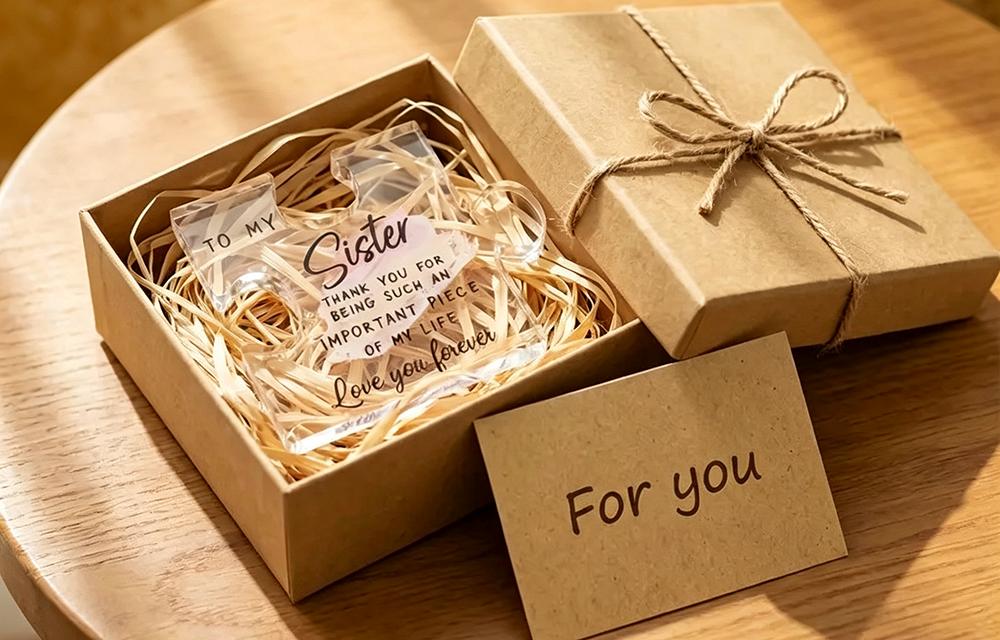 Unique Sister Birthday Acrylic Puzzle Plaque Desk Decoration Thanksgiving Christmas Wedding Mother's Day Gift Vintage Style Tabletop Mounting from Sister Brother