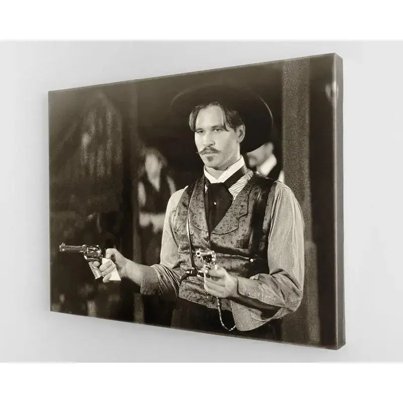 Doc Holliday Val Kilmer Famous Gunfighter Matte Canvas Wall Art Print - Minimalist 1-Piece House Decor, Unique Decor for Living Room, High Color Fastness Apartment Accessories (Tombstone Arizona Movie Fans Focus), Living Room Decor