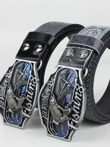 Outdoor Fishing Enthusiast Personalized Decorative Belt, Vintage Trendy Waist Belt, Unique Accessory for Outdoor Lovers