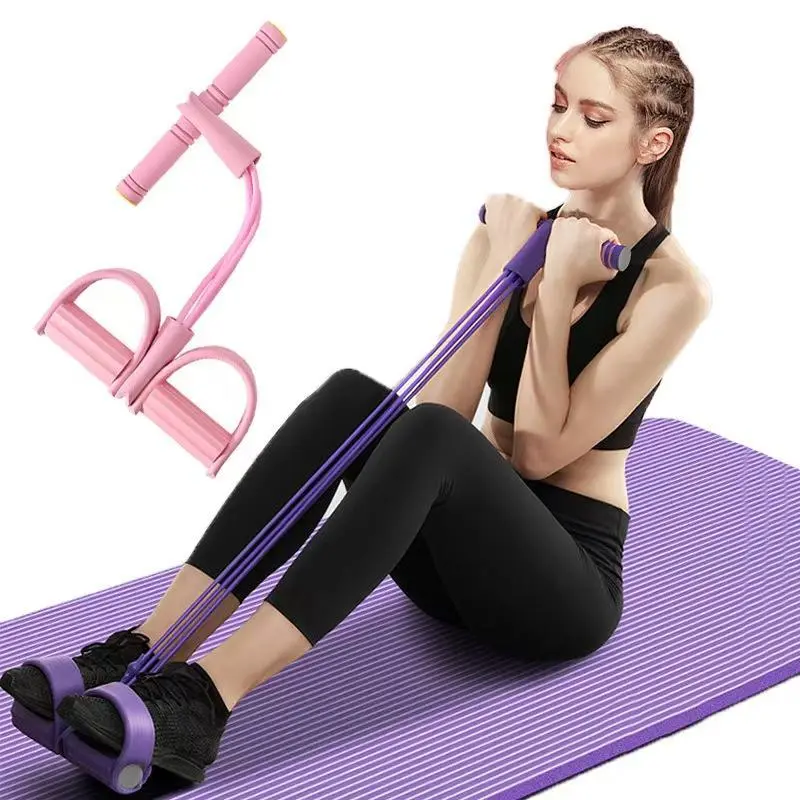 6-Tube Pilates Resistance Band with Pedals | Core Strength & Glute Workout Equipment for Women – Full Body Resistance Training for Home Gym, Yoga, Stretching & Outdoor – Portable Fitness Accessory