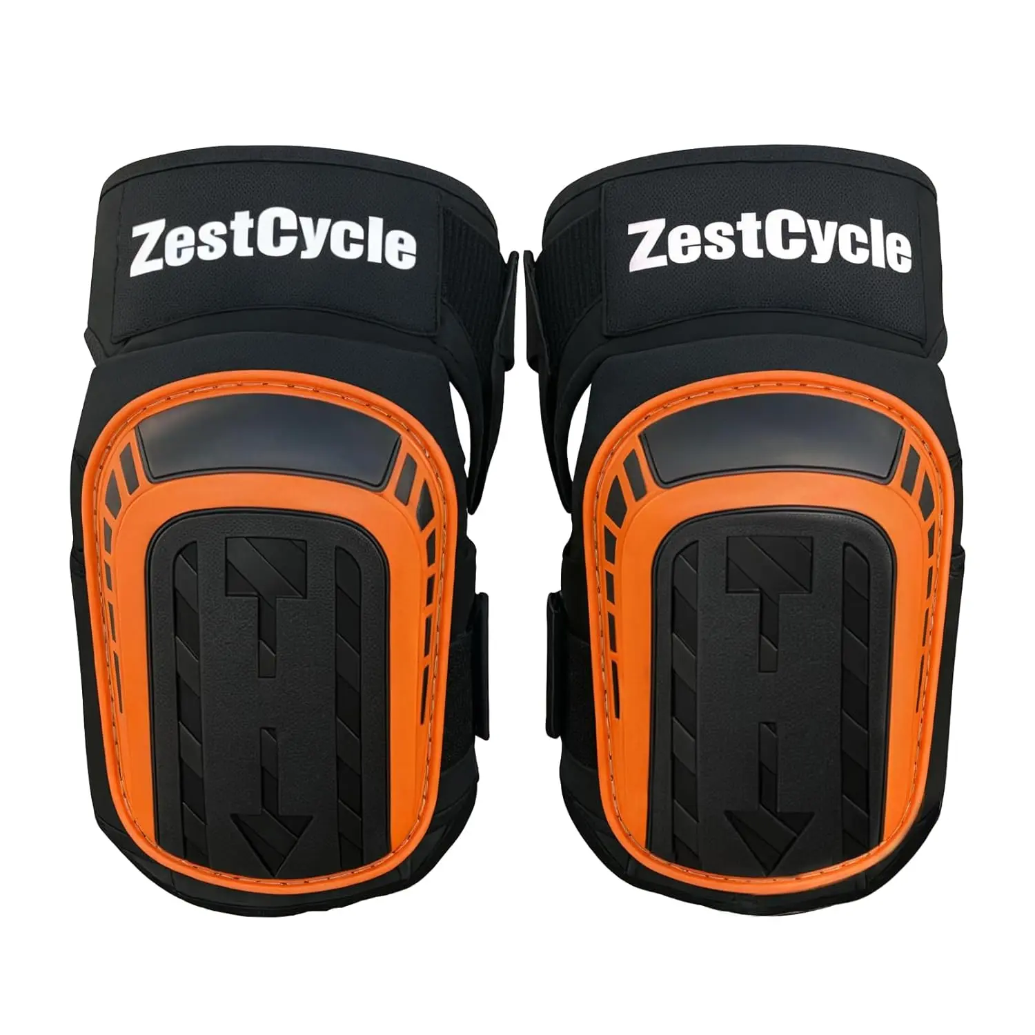 Professional Knee Pads for Work, Heavy Duty Comfortable Foam Gel Knee Pads with Strong Stretchable Straps for Construction, Flooring, Gardening and Cleaning (Orange)