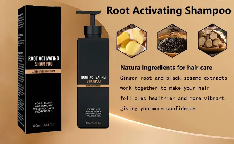 Spartan Root Activator Shampoo - Natural Anti-Hair Loss Thickening Haircare, Unisex Anti-Thinning Volume Repair Formula for Darker, Longer, Nourished Hair