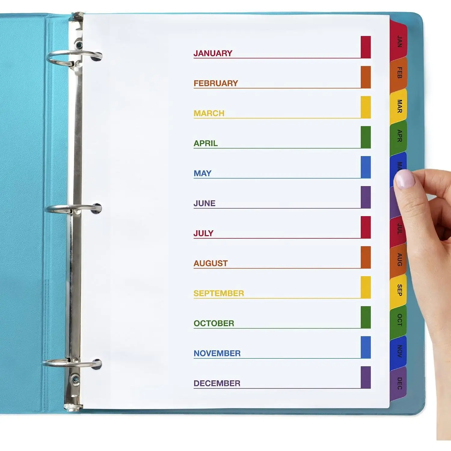 Monthly Dividers for 3 Ring Binder - (Set of 3), 8.5 x 11" Letter Size, Writable A-Z Tabs - Ideal for Organizing  at Work, School, or