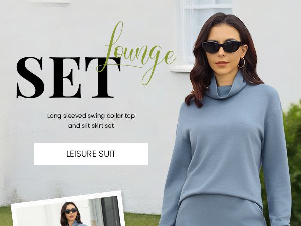 Casly Lamiit Women's 2 Piece Skirt Set Turtleneck Tops Long Skirt Matching Outfits with Pockets Soft Breathable Fitted Basic Minimalist Design Loungewear - Womenswear Clothes Casly Lamiit Women's 2 Piece Skirt Set Turtleneck Tops Long Skirt Matching Outfits with Pockets Soft Breathable Fitted Basic Minimalist Design Loungewear - Womenswear Clothes