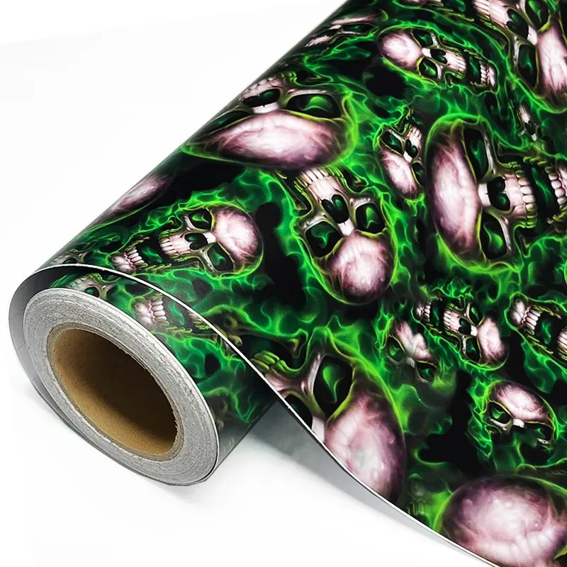 Green Eyes Skull Sticker Bomb Graffiti PVC Vinyl Wrap Film With Air Release Self Adhesive DIY Car Motorcycle  Furniture Decoration Sticker Vehicle Exterior Decoration Car Decals