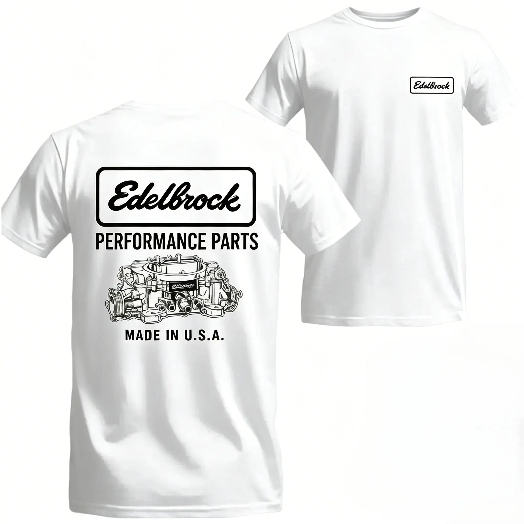 Edelbrock Performance Parts T-Shirt,Car Lover Shirt, Racing Shirt,Speed, Style & Performance,Summer T-Shirt Menswear Car Parts