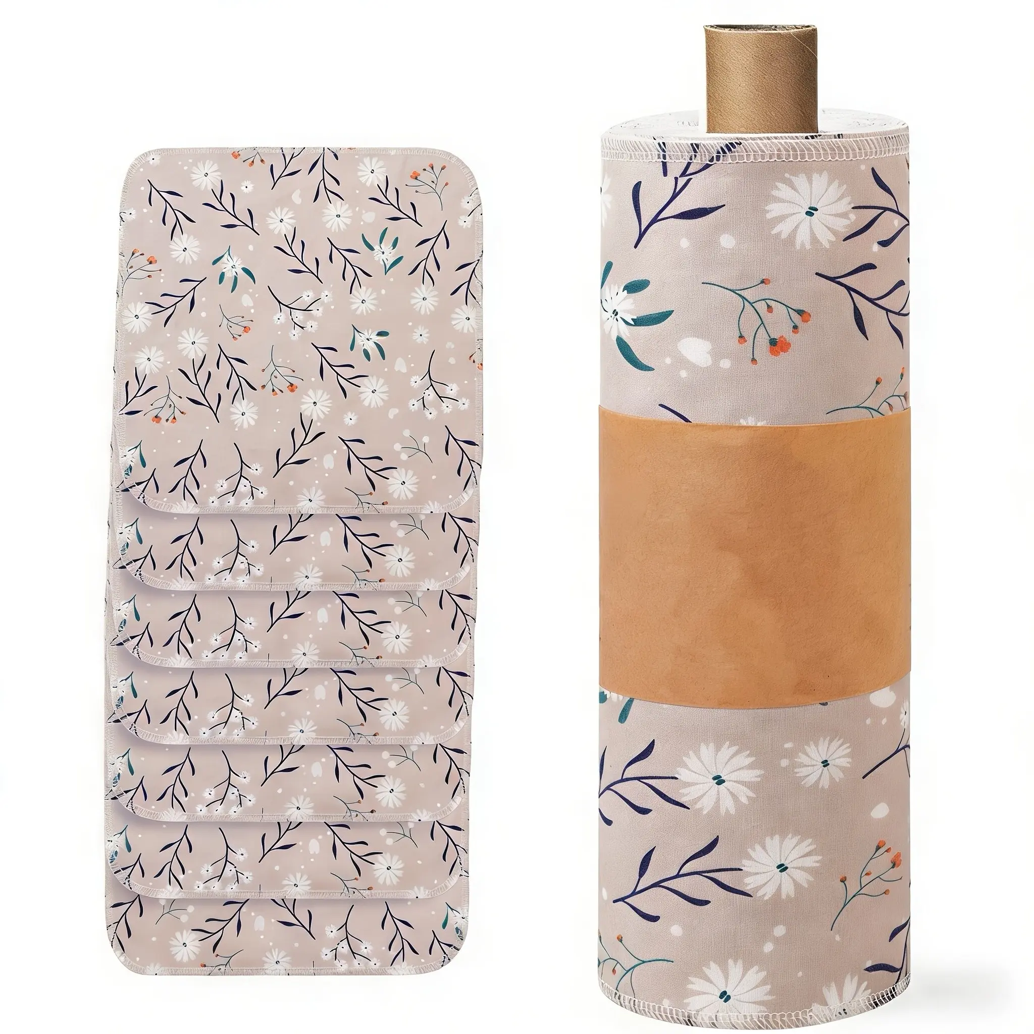 Reusable Paper Towels Roll Kitchen Dishcloths 30pcs 60pcs Set Paperless Washable Absorbent Dish Drying Tea Towels Kitchen Deco