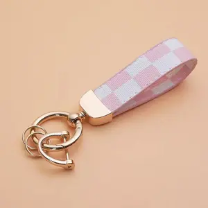 Universal PU Leather Printed Keychain Metal Horseshoe Buckle, Stylish Backpack Charm Mens Car Key Accessory 2026 Trending Aesthetic