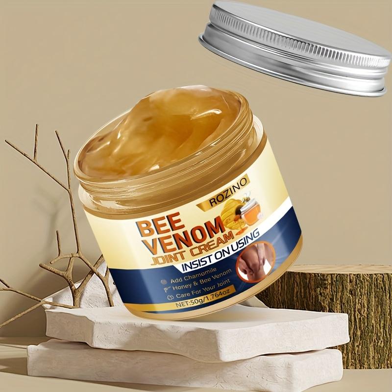 Rozino Premium Bee Venom Joint Cream with Chamomile & Manuka Honey - Clinically Tested Pain Relief for Seniors, Athletes, Knees, Hands & Back| Vegan, 50g Travel-Friendly