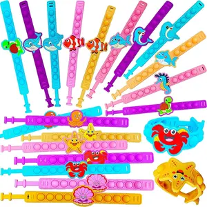 24 Packs Bulk Mini Ocean Bracelet mini pop for Classroom Students Party Favorsfidget toys