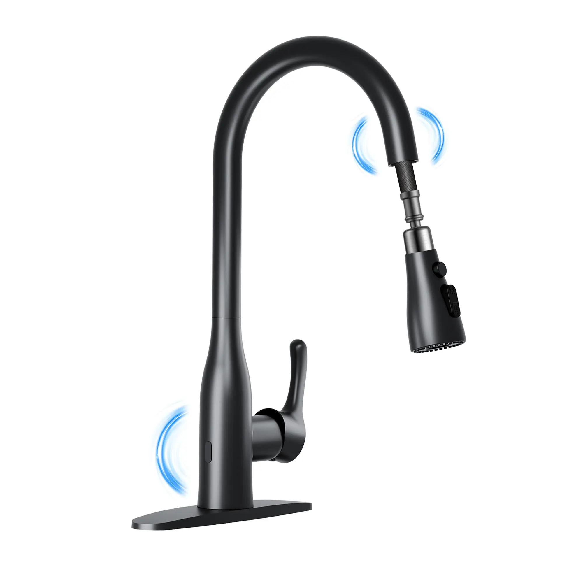 Garvee Touchless Kitchen Faucet with Dual Sensor and Pull-Down Sprayer, Stainless Steel Single Handle, Compatible with 1 or 3 Hole Sinks, Ideal for Farmhouse, Laundry, RV, Camper, and Bar Use