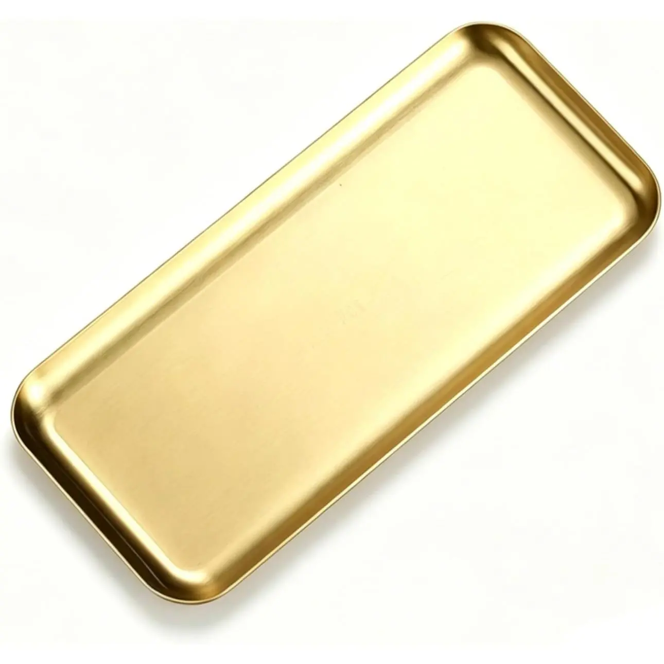 Small  Tray, 7.9 Inch Stainless Steel Decorative Tray | for Bathroom , Rectangular Trinket Dish for  Perfume Soap,   Decor Accents for Kitchen Bedroom Entryway
