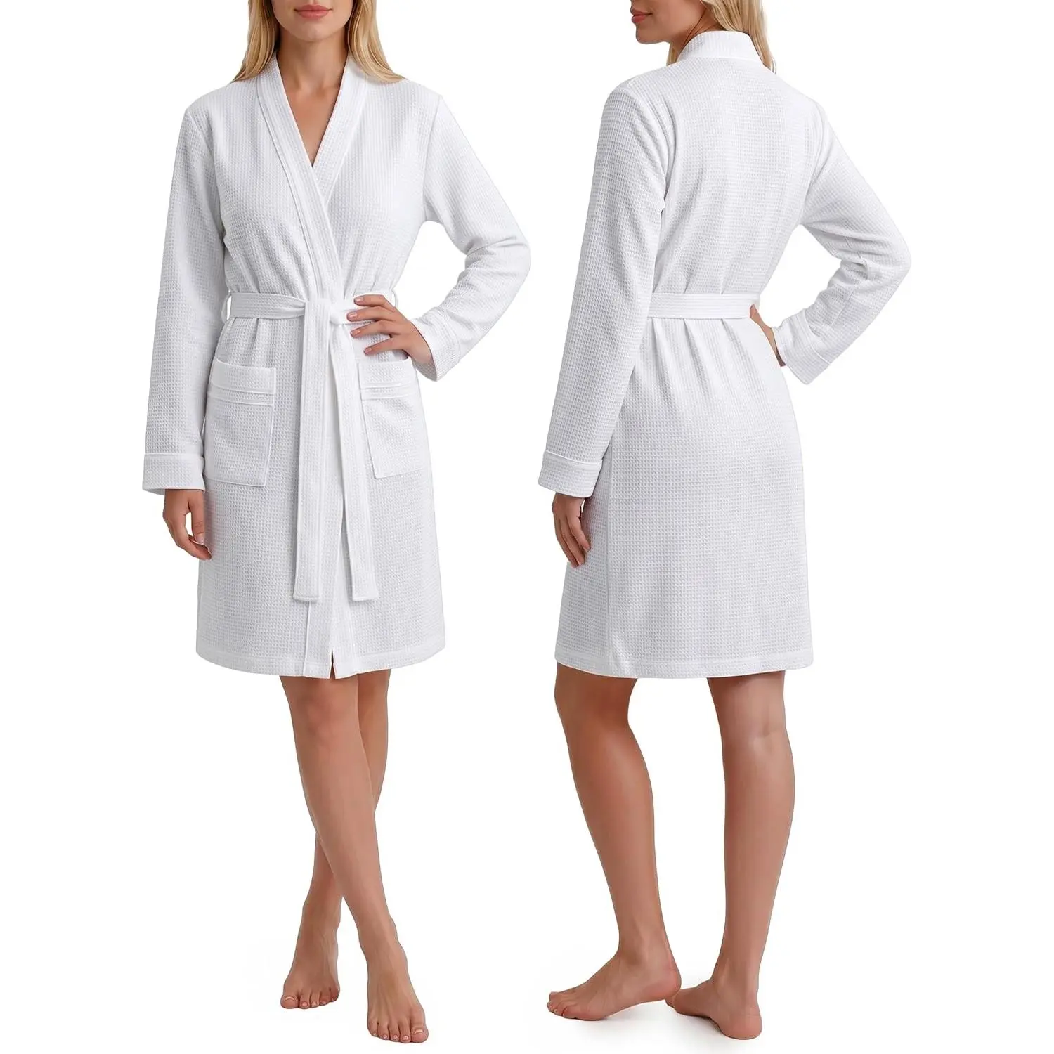 Waffle Robes for Women, Soft Womens Robe, Lightweight Knee-Length Women's Bathrobe