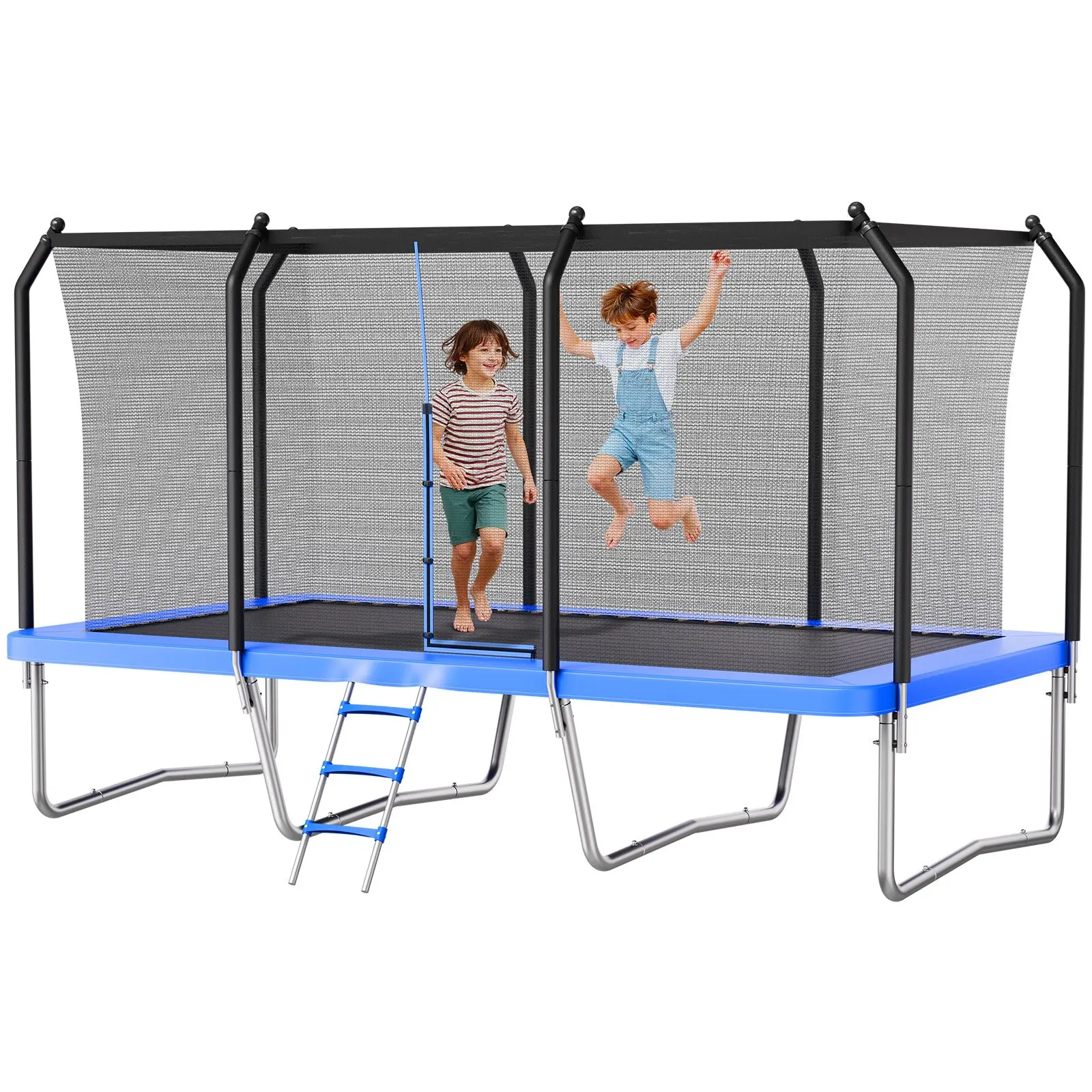 【DealsForYouDays】VEVOR Outdoor Trampoline, 8 x 14FT Rectangle Trampoline, ASTM Approved  Recreational Trampolines with Enclosure Net, Max 265 lbs Weight Capacity, Anti-Rust Rectangular Trampolines for Kids & Adults