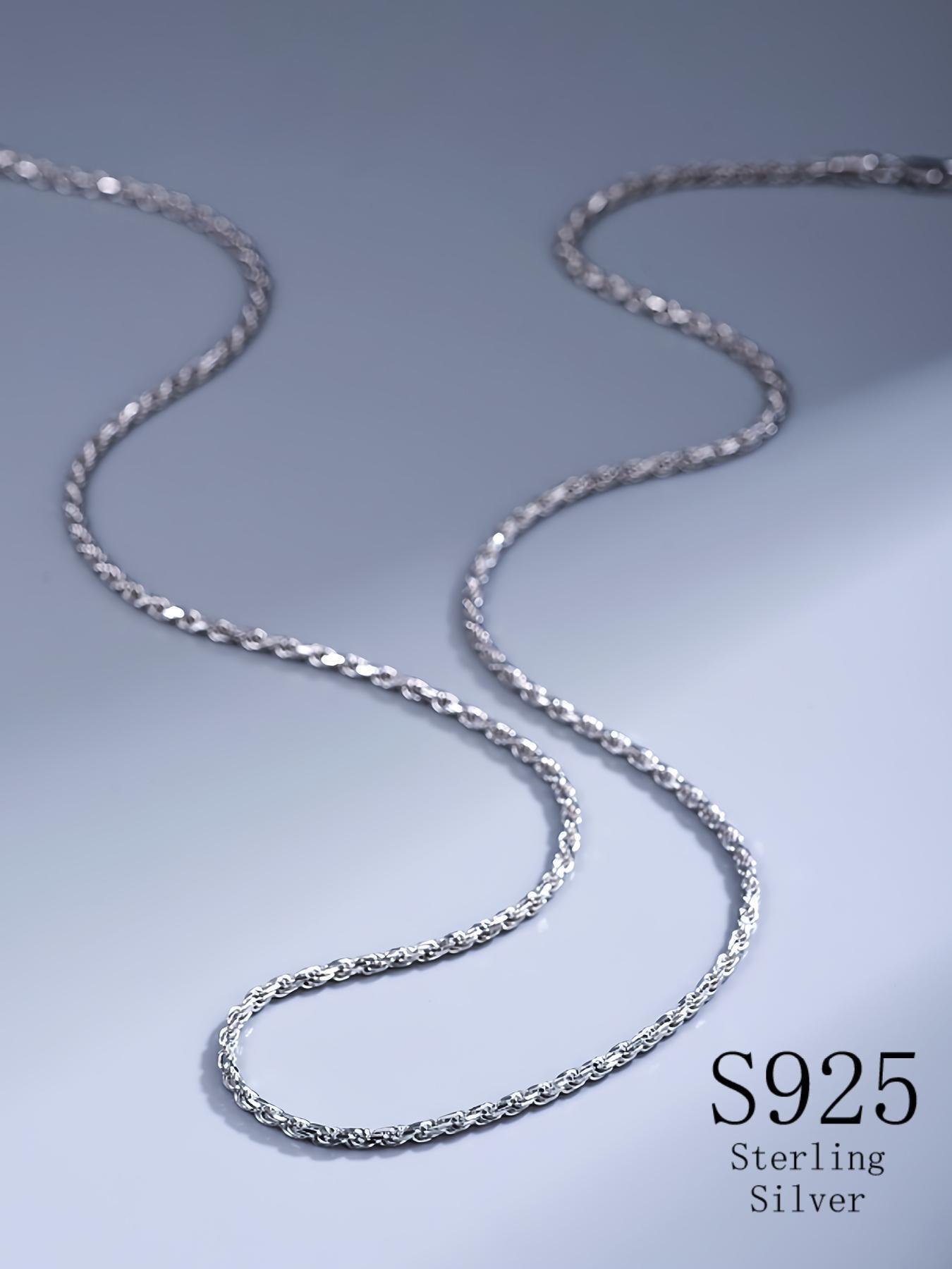 S925 Sterling Silver Chain Necklace for Men & Women, Fashion Chain Necklace for Party, Daily Decor, Trendy All-match & Exquisite Jewelry for Birthday Gift