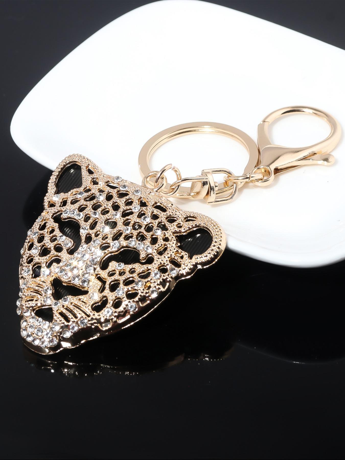 Leopard Head Design, Fashionable Alloy Keychain for Women & Men, Trendy All-match & Exquisite Keychain for Birthday Gift