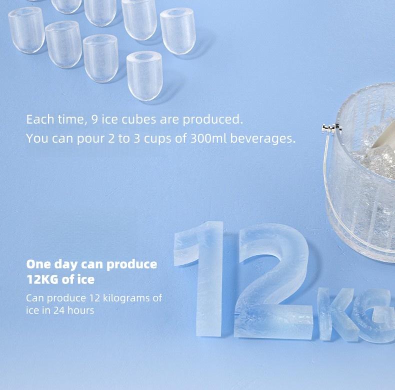 Mini Ice Maker Machine, Portable Compact Design for Home Bar Student Dormitory Apartment Use, Quick Ice Making Functionality