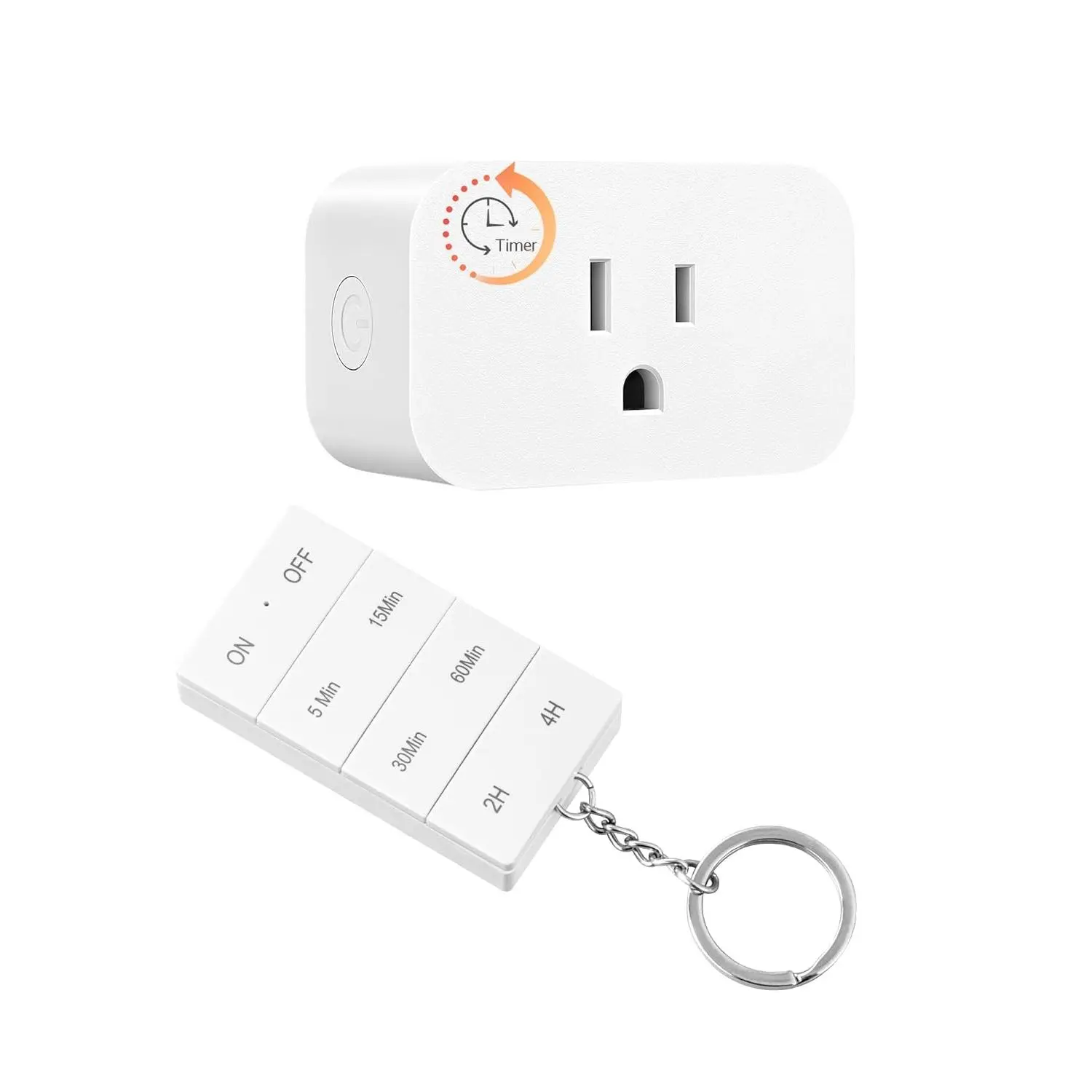 DEWNEWILS Remote Control Outlet with Timer | 100FT Wireless Control Range, 15A/1875W, Indoor Remote Outlet Switch for Lights/Fans, Floor Lamps, Bedside Lamps