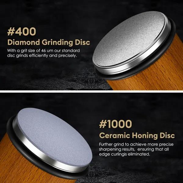 Rolling Knife Sharpener - Perfect Edge Every Time with Kitchen Knife Sharpener  - Knife Sharpening Kit - Knife Sharpener Roller with Magnetic Holder with 20 Degrees