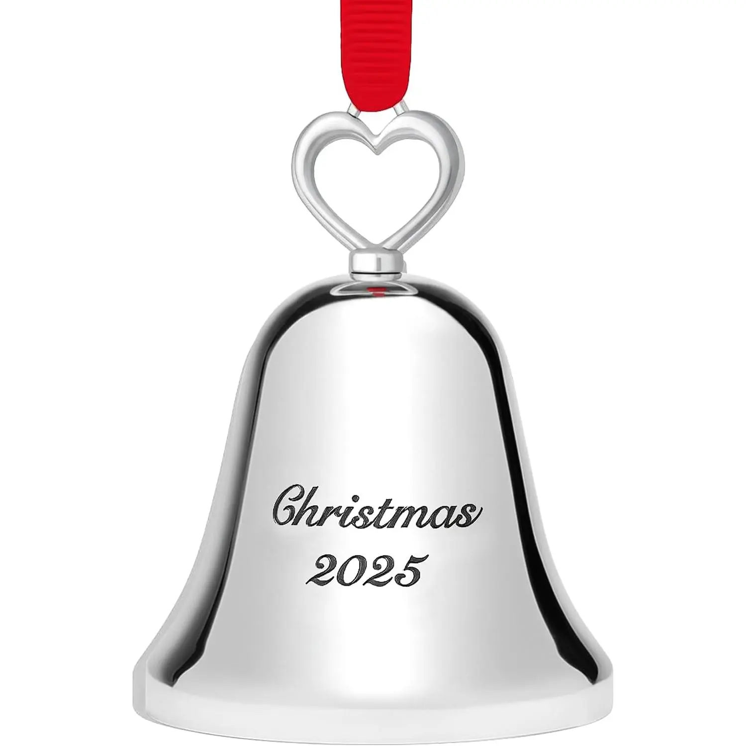 Christmas  Ornament 2025 – Elegant   with “Christmas 2025” Engraving – Collectible Ornament with Ribbon and Ringing  Sound