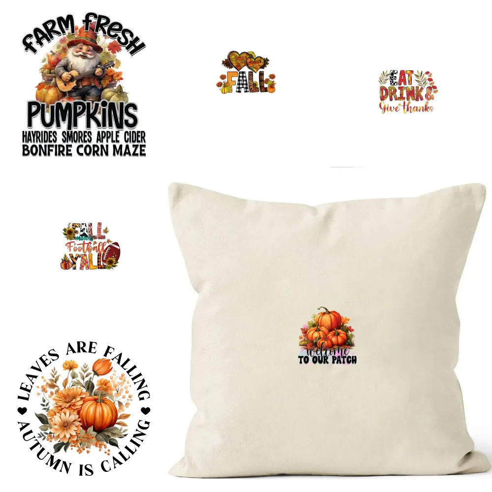 6 Pcs Pumpkin Patch Iron on Transfers Iron On Transfer Patches Press Washable Stickers Washable heat transfer stickers DTF Transfers Ready Hoodie DIY Crafts Transfers Sticker On Clothes