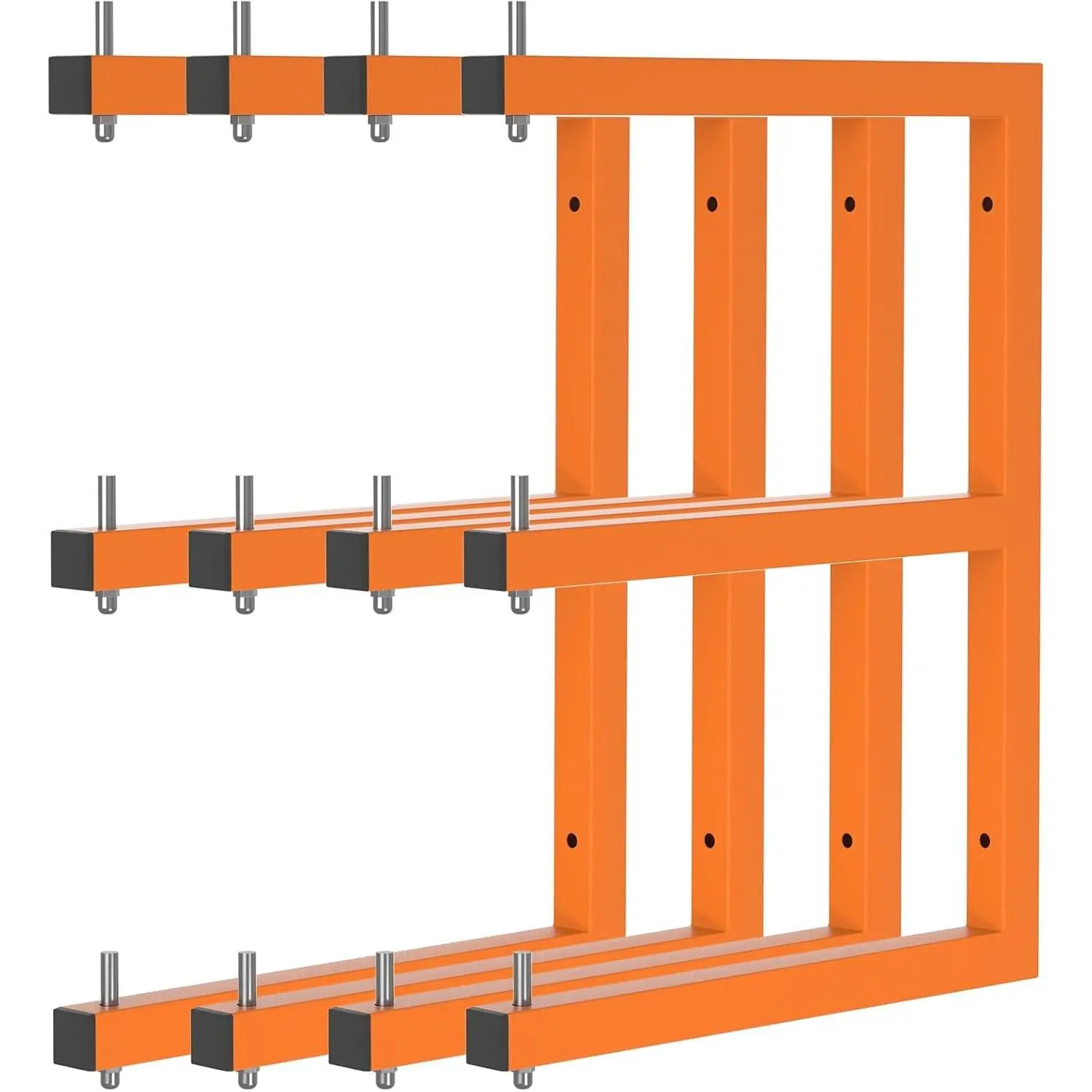 Lumber Rack Wall-Mounted Lumber Storage Rack, Heavy Duty Wood Storage Racks with 6-Level System, 1320 LB Sturdy Garage Wood Organizer, Orange Lumber Metal Racks for Indoor and Outdoor (4 Pack)