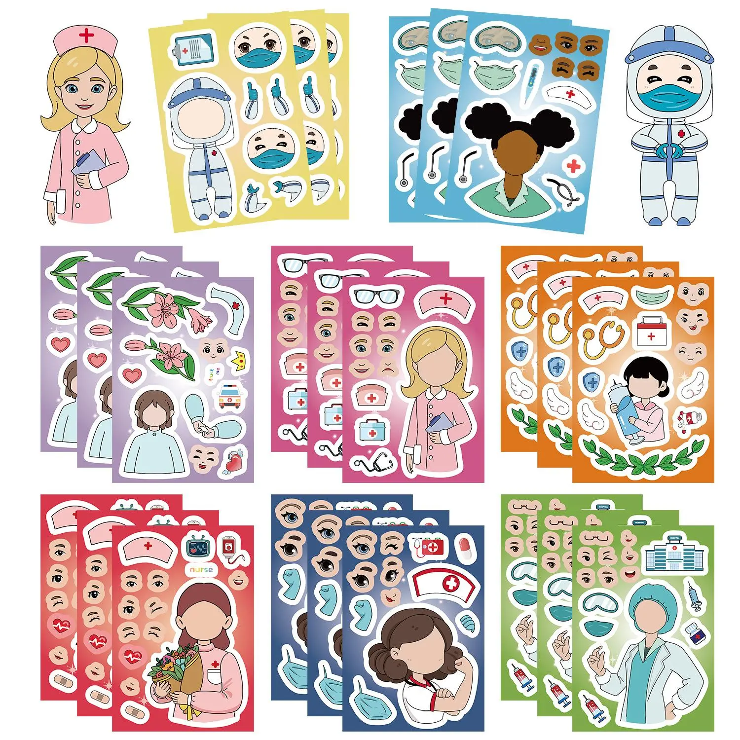 8/24 Sheets Funny Nurse Stickers, Funny Nurse Gifts, Nursing Stickers, Medical Decals for Computer, Cups, Planner Laptop Decals, Gifts for Women & Men