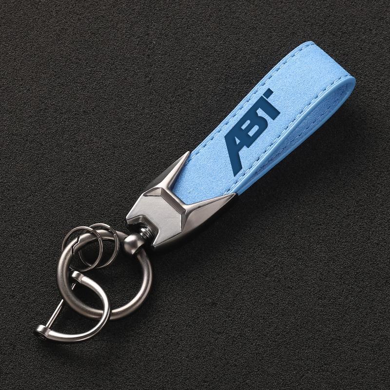 New Suede Leather ABT Keyring Car Keychain for Audi A3 A4 A5 A6 A7 Q3 Q5 Q7 Q8 RS3 RS6 S3 S5 VW Golf 4 5 6 7 Passat Accessories