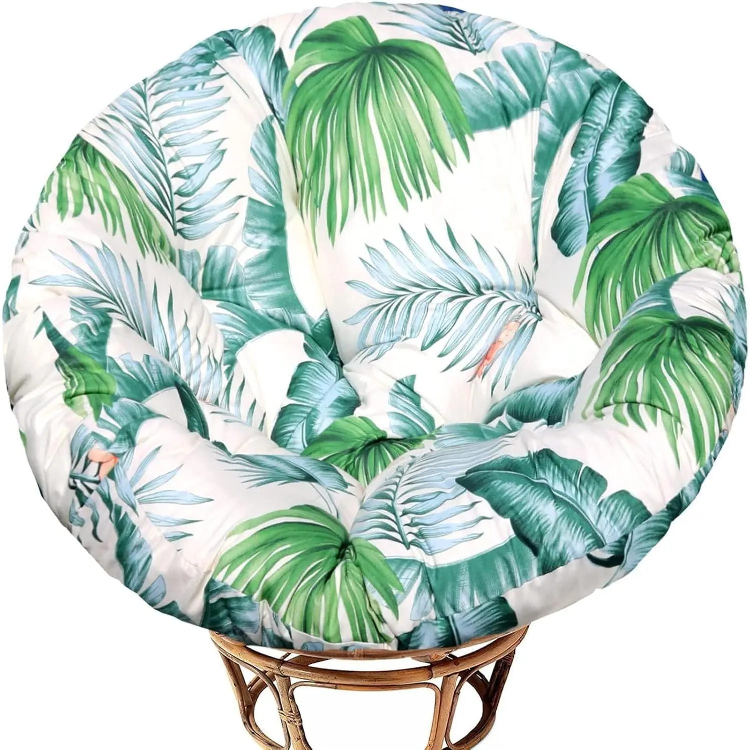 Papasan Chair Cushion, 52 inch Papasan Cushion, Round Leisure Papasan Seat Cushion (Hawaii) | 52 inch, Thickened, Papasan Cushion Indoor with Ties, Cushion Only