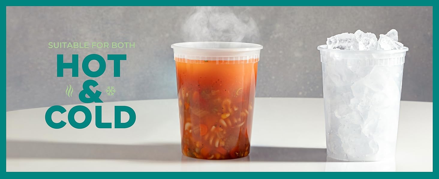 32 Oz Deli Food Containers with Lids - (36 Sets) Quart Airtight Plastic Food Storage for Takeout, Meal Prep, To-Go, Soup Freer Containers with 36 Lids, BPA-Free, Dishwasher, Microwave Safe