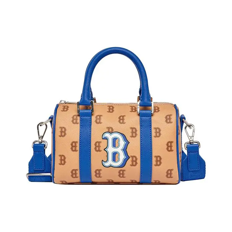MLB New York Yankees Vintage Floral Print Leatherette Pillow Bag – Unisex Small Boston Tote with Detachable Adjustable Strap