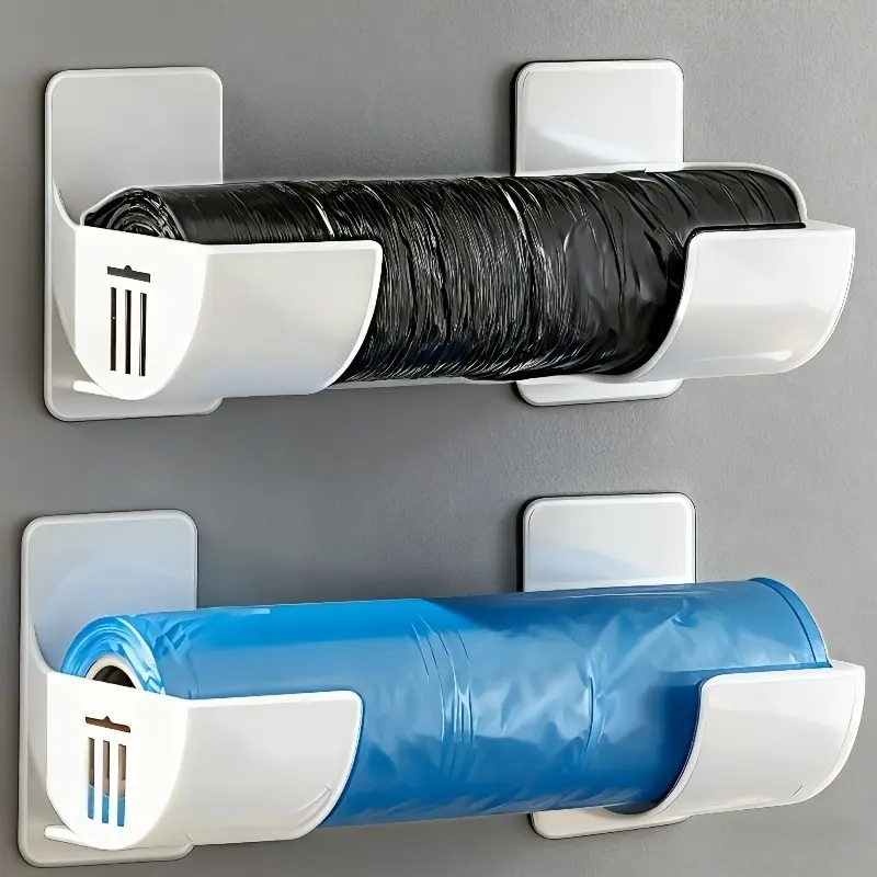 2pcs punching-free kitchen shelf multifunctional storage shelf strong viscose plastic wrap garbage bag storage shelf cabinet refrigerator side storage umbrella shopping bag storage shelf space-saving kitchen artifact