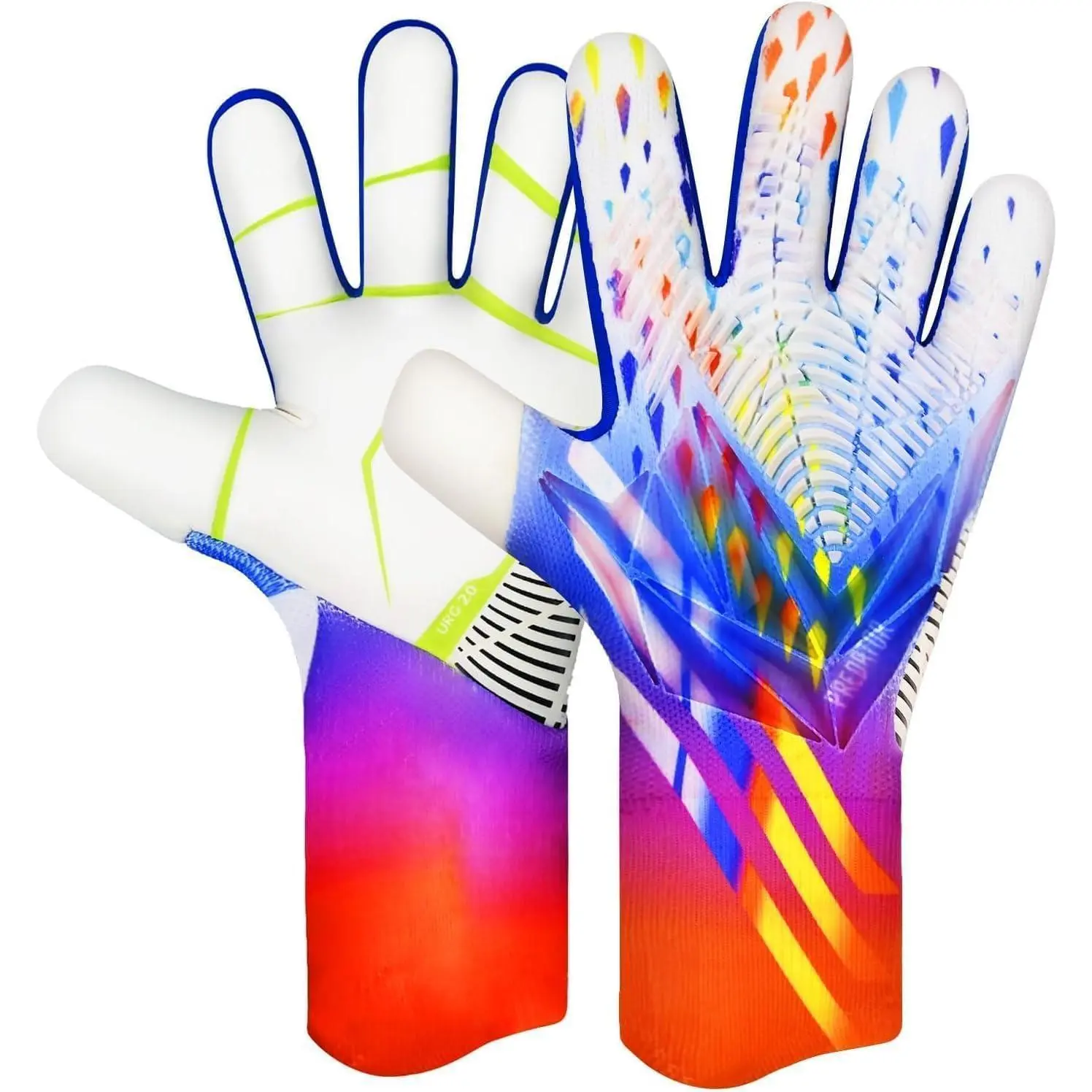 Soccer Goalkeeper Gloves, Ultimate Grip Football Goalie Gloves with Size 6/7/8/9/10, Strong Receiver, American Football for Men, Boys, Youth, Adult, Kids and Small Hands (White, 7)