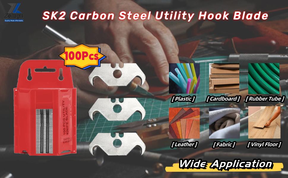 Zeluga 19-138 100 Pc. SK2 Steel Utility Hook Blade with Wall Mountable Dispenser