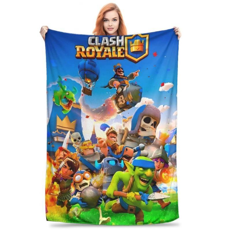 Clash Royale Game Plush Blanket Kids Adult  Flannel Throw Blanket For Bedroom Soft Warm Customized Quality Bedspread Perfect Gift