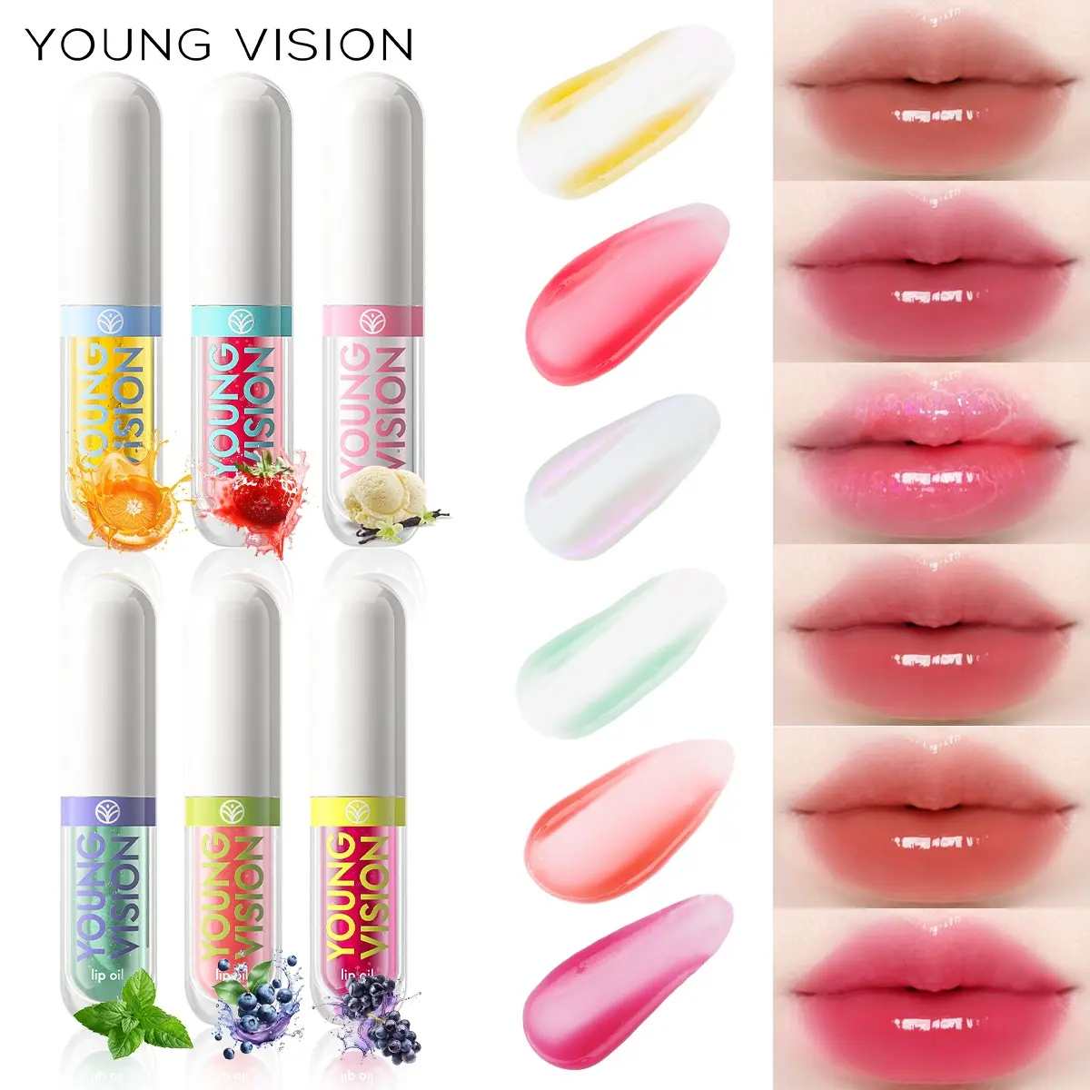 Colorful Fruit Flavor Lip Oil, Summer Dopamine Color Lip Gloss, Vibrant Lipstick for Brightening Lips, Perfect for Warm Weather, Gloss Lipstick Set