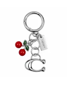 Cherry Letter C Keychain,Lucky Tag Fruit Bag Charm,Shiny Zinc Alloy Anti-rust Key Ring,Minimalist Y2K Daily Accessory for Handbag Purse Car Keys,Girls Women Birthday Friendship Gift Cute Personalized Pendant, Fashion Keychain