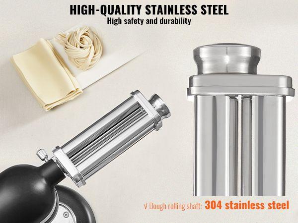 VEVOR Pasta Attachment for KitchenAid Stand Mixer, Stainless Steel Pasta Sheet Roller Attachment, Pasta Maker Machine Accessory with 8 Adjustable Thickness Knob, KitchenAid Pasta Attachment by Utensils VEVOR Pasta Attachment for KitchenAid Stand Mixer, Stainless Steel Pasta Sheet Roller Attachment, Pasta Maker Machine Accessory with 8 Adjustable Thickness Knob, KitchenAid Pasta Attachment by Utensils