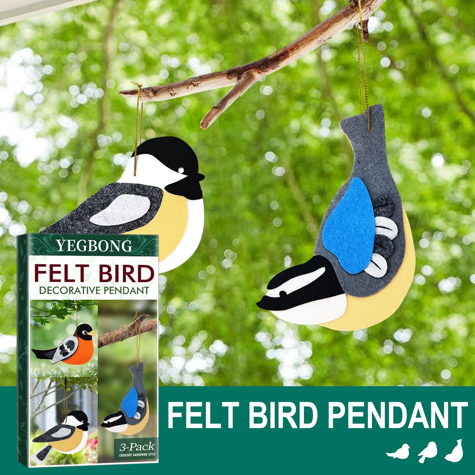 Bird Ornament Garden Branch Decoration Cartoon Felt Fabric Colorful Bird Balcony Window Decoration