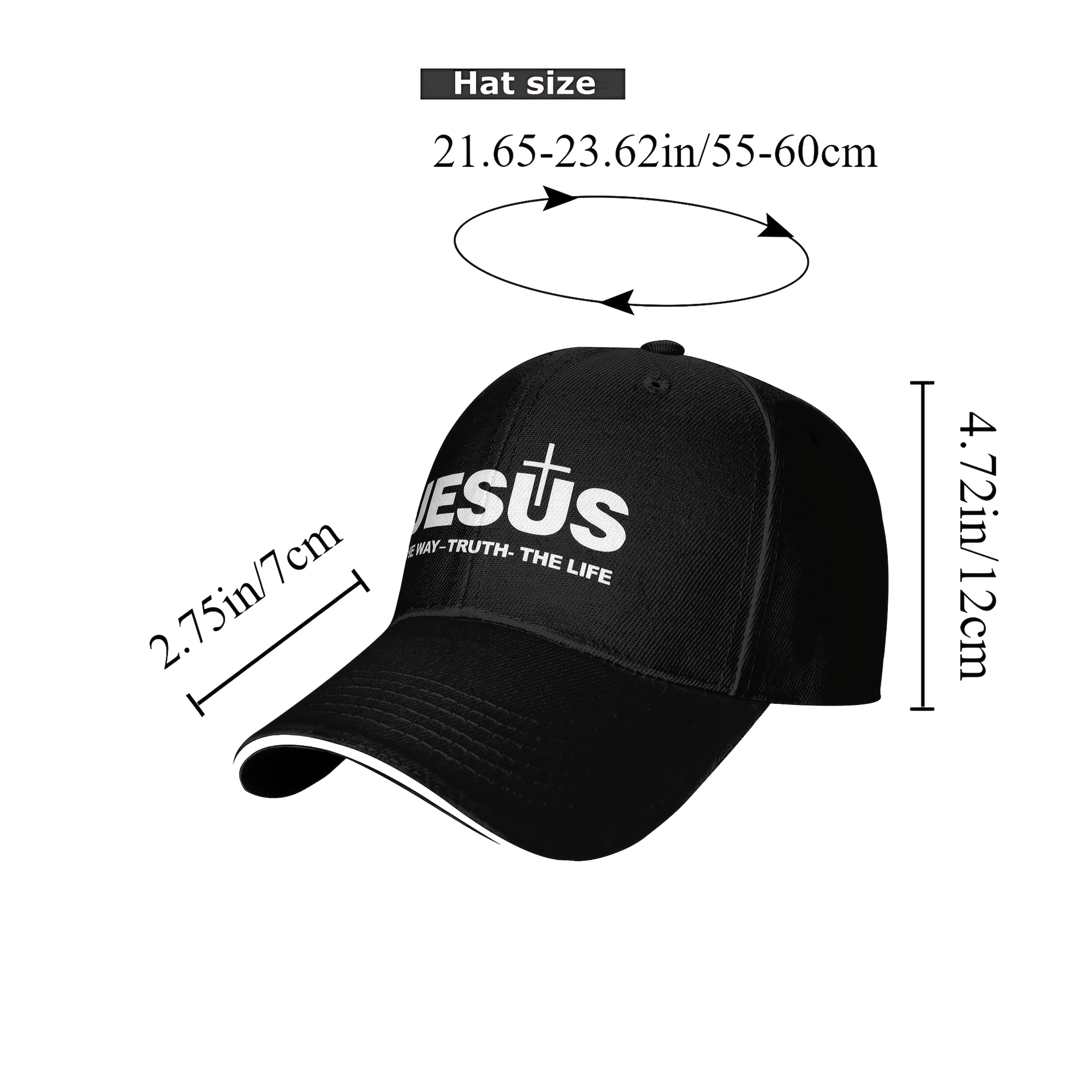 1 Jesus Cross Printed Baseball Cap - Adjustable Quick Buckle Dad Cap, Breathable Polyester, Lightweight Fashion Men and Women