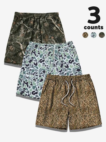 Men's Camo Print Shorts, Regular Fit Casual Street Shorts for Summer, Men's Bottoms for Daily Wear, Camouflage Shorts, Casual Streetwear Shorts