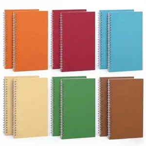 A5 Spiral Notebooks 12-Pack – Leatherette Cover, Lined Journal– Assorted Colors