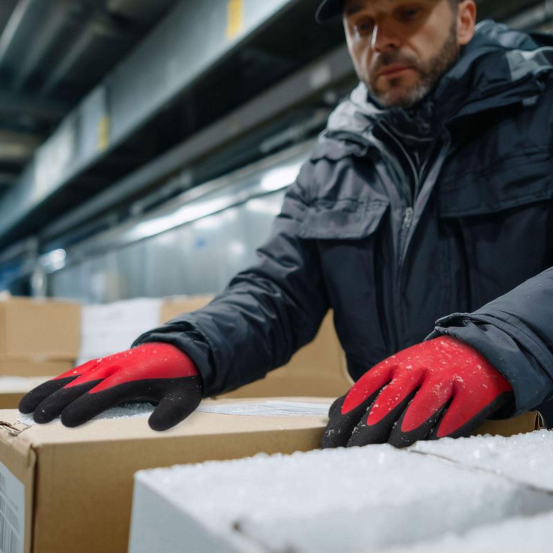 KAYGO Winter Waterproof Thermal Work Gloves with Double Latex Coating & Insulated Warm Liner for Cold Weather Protection